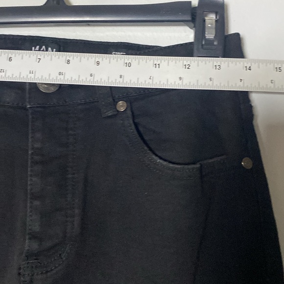 BooHoo Man Skinny Stretch Jeans Men’s 28x30 Black Spellout World Wide Collection - Picture 13 of 16